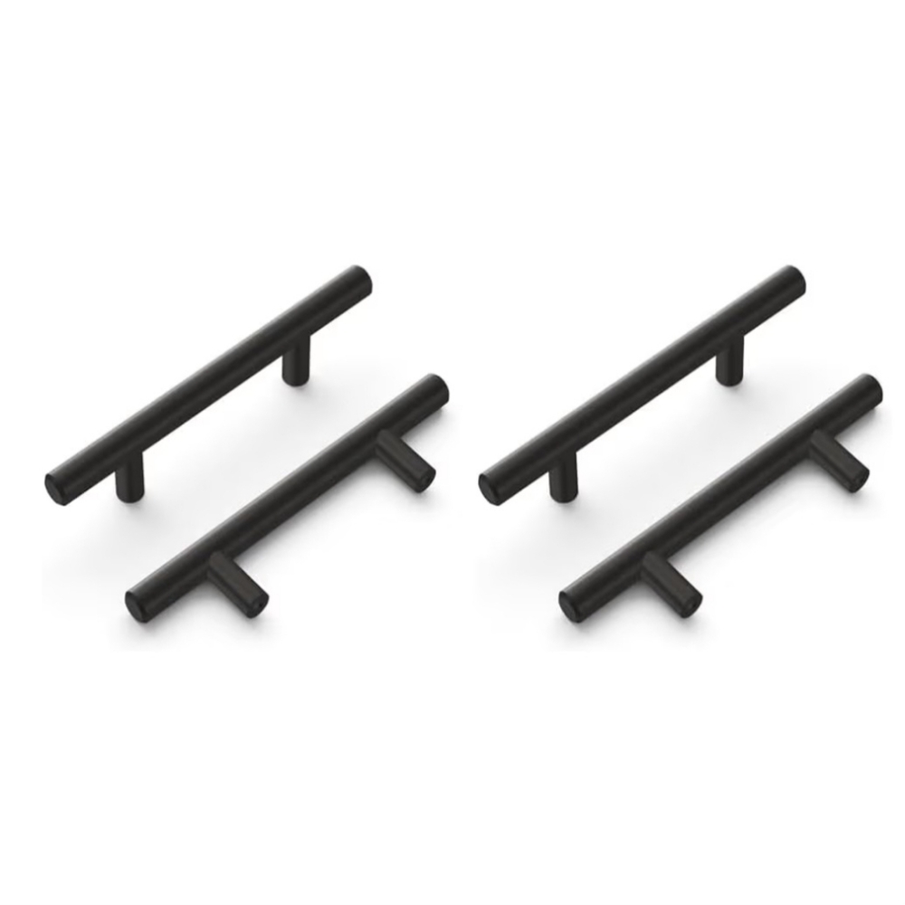 4 Cabinet Handles 3 3/4" C2C, Matte Black Drawer Pulls